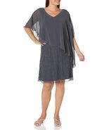 J Kara Women&#39;s Asymetrical Capelet Short Beaded Dress: Size 6: Color Plum - €34,07 EUR