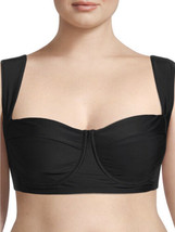 Time and Tru Balconette Bralette Swimsuit Top Women&#39;s Sz Small 4-6 Black Solid - £11.13 GBP
