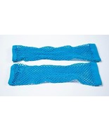 LEG AVENUE WOMENS TRIANGLE NET FINGERLESS ELBOW GLOVES BRIGHT BLUE COSTU... - $4.74