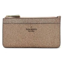 Kate Spade Tinsel Boxed Large Slim Card Holder in Rose Gold K9256, New With Tags - £54.94 GBP