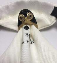 Kate Spade 12K Gold Plated Dashing Beauty Penguin Ring size 8 w/ KS Dust... - $68.00