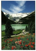 Aerial View Postcard Lake Louise Banff Natl Park Alberta Canada Postmarked - £7.72 GBP