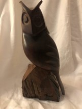 Wooden Figurine Dark Brown Hand Carved Vintage Great Condition Unique - £55.38 GBP