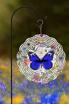 Blue Butterfly Double-Sided Wind Spinner For Spring Home And Garden Decor - £24.49 GBP