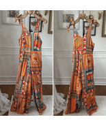 Haute Hippie Boho Patchwork Print Colorful Wode Leg Jumpsuit XS - €46,34 EUR