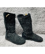 Airwalk Womens Size 6 Black White Knit Mid Calf Buckle Winter Boots - $28.42