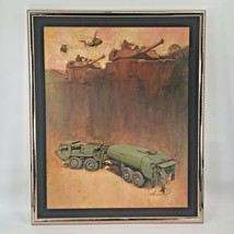 Large Original Oil Painting Oshkosh Military Truck US Marines USMC Patriotic - £925.51 GBP