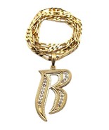NEW RUFF RYDERS &#39;R&#39; PENDANT &amp; 5mm/24&quot; FIGARO CHAIN HIP HOP NECKLACE - MS... - £13.41 GBP