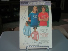 Simplicity 7290 Adult's Knit T-Shirt Pattern - Size M (Chest 35 to 36 1/2) - $8.15