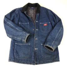 Vintage Dickies Mens Blanket Lined Denim Chore Barn Jacket Corduroy Trim... - $79.19