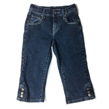 Arizona Vintage 90s Big Girl&#39;s Capri Jeans Size 10 Embellished Pants Blue - £15.47 GBP