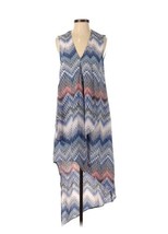 NWT BCBG MaxAzria Tara in ZigZag Ombre Sheer Chiffon Ruffle High Low Dress XS - £49.56 GBP