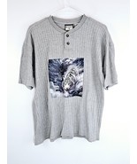 Vintage Bugle Boy Mens Ribbed Knit T Shirt Bengal Tiger Graphic Y2K Shor... - $28.98