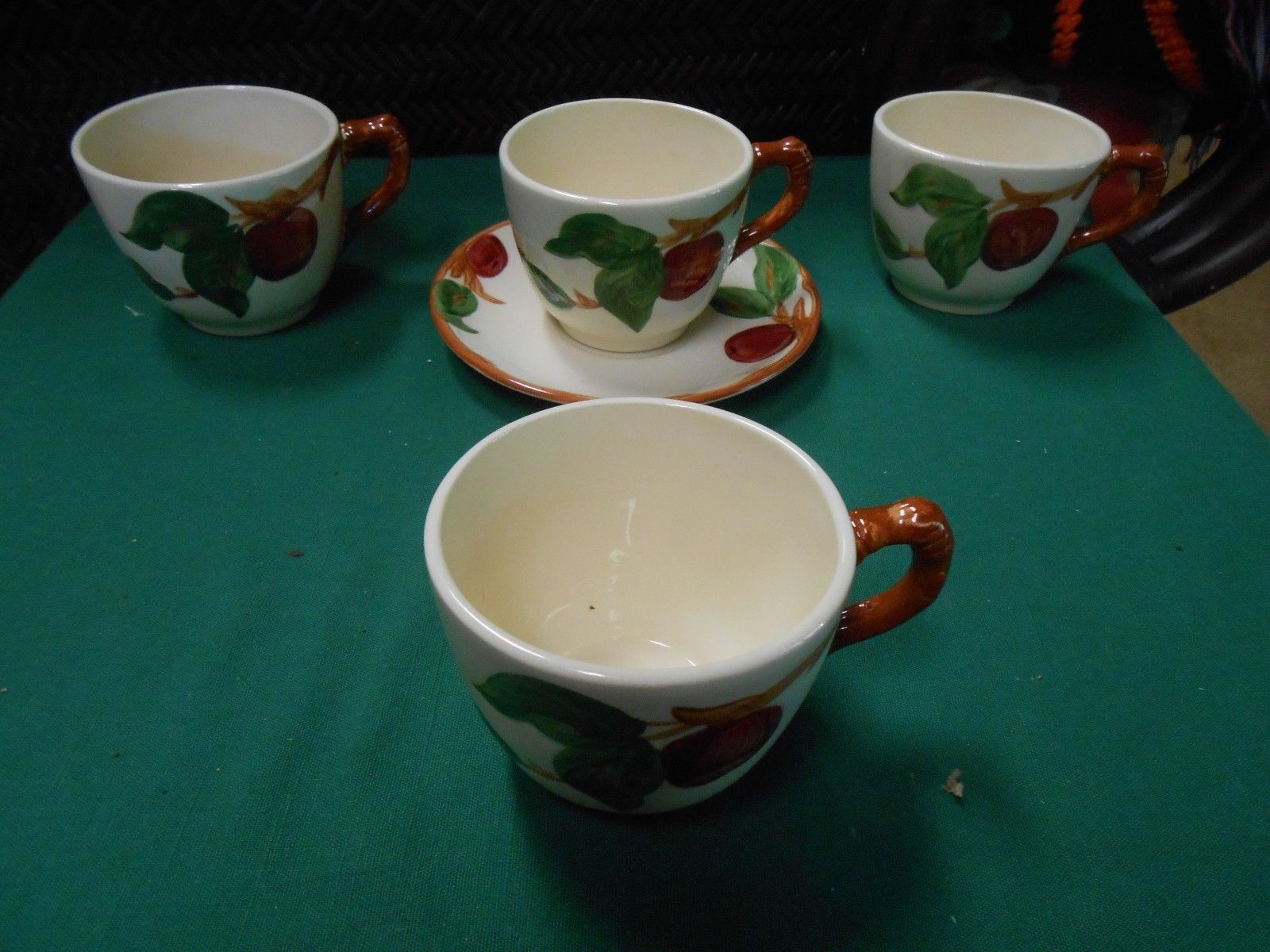 -Magnificent FRANCISCAN  "Apple" Pattern ONE CUP & SAUCER & 3 CUPS - $13.57
