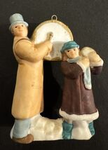Vintage Mid Century Christmas Ornament Porcelain Village Figurine  - $10.00