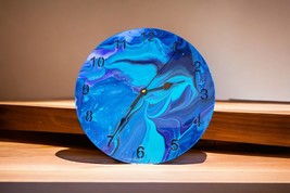 9&quot; Acrylic Paint Poured Clock - £7.52 GBP