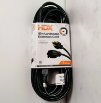 HDX Landscape Extension Cord Light Duty 50 ft. 16/3 Indoor Outdoor 125V - Green - £12.57 GBP