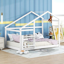 House Twin Bed With Shelf White - £161.35 GBP