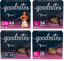 Girls&#39; Nighttime Underwear, Size Extra Large (95-140+ Lbs), 20 Ct Open Bag - $383.23 MXN