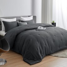 3Pc King Comforter Set-Dark Grey - $553.22 MXN