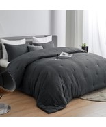 3Pc King Comforter Set-Dark Grey - $544.64 MXN