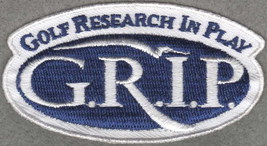 Golf Research In Play GRIP Badge Iron On Embroidered Patch  - £7.85 GBP