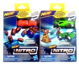 Hasbro Nerf Nitro Stunt Set Ages 5+ Toy Barrel Knockout &amp; Zapblast Race Foam Car - £17.30 GBP