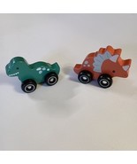 Carters Wood Toys Lot of 2 Rolling Dinosaurs Green And Pink Learn Develo... - €9,79 EUR