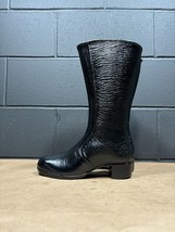 Women’s Waterproof Black Leather Lined Rain Boots Sz 7 WC - $39.96