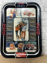 1982 Coca-Cola Have A Coke And A Smile Calendar Metal Serving Tray - £11.68 GBP