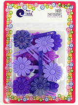 TARA SELF HINGE FLOWER HAIR BARRETTES - 18 PCS. (72433) - $7.99