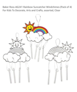 Baker Ross-AG241 Rainbow Suncatcher Windchimes (Pack of 4) assorted, Clear - $180.10 MXN