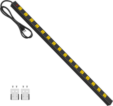 Long Metal 16 Outlet Power Strip, Wide Spaced Garage Industrial Power St... - $70.28