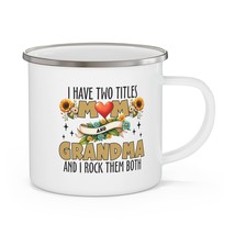 mother&#39;s day gift coffee Enamel Camping Mug mom grandmother grandma - £19.66 GBP