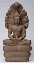 Ancien Bayon Style Khmer Pierre Assis Naga Méditation Bouddha - 67cm/27 &quot; - £4,852.33 GBP