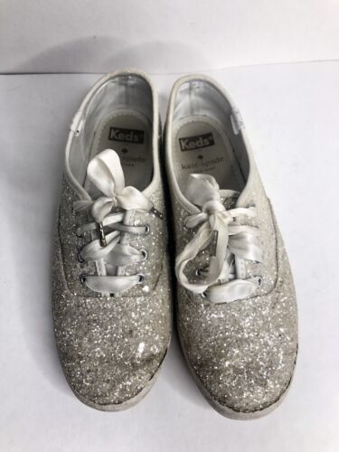 Primary image for Keds X Kate Spade New York Champion Womens Ivory Glitter Sneaker, WF57835, Sz 5