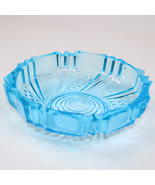 VINTAGE Light Blue Pressed Pattern Glass Ashtray Or Candy Dish Rare  - $10.70