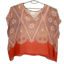 Maeve Silk Handkerchief Poncho Blouse L Kimono Nalina Bohemian Anthropologie  - £23.72 GBP