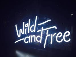 Handmade &#39;Wild and Free&#39; Beautiful Banner Art Light Neon Sign 11&quot;x8&quot; - £55.15 GBP