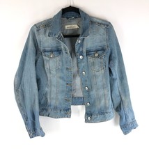 L.O.G.G. H&amp;M Womens Denim Jacket Retro Trucker Stretch Cotton 8 - £19.19 GBP