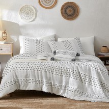 Twin Comforter Set 6 Pieces, White And Black, Microfiber, All Season Alternative - £102.25 GBP