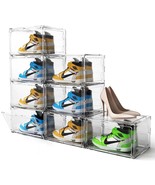 8 Pack Shoe Boxes Clear Plastic Stackable, Large Shoe Storage Organizer ... - £92.94 GBP