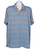 Pebble Beach Dry-Luxe Performance Polo Golf Shirt Size XL Pastel Blue Ye... - £14.89 GBP