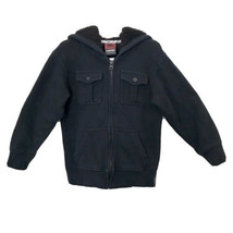 Tony Hawk Boys Size Small  S4 Black Fleece Lined Woolley Hooded Zip Up Jacket - £11.95 GBP