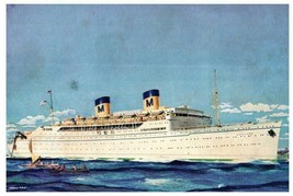 Matson Lines SS Lurline luxury travel between LA and Honolulu Hawaii Postcard - £9.28 GBP