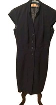 Calvin Klein Dress Black Button Front Dress sz 2 Vintage  - $332.44 MXN