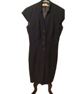 Calvin Klein Dress Black Button Front Dress sz 2 Vintage  - $337.43 MXN