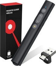 2 In 1 Usb Type C Presentation Clicker With Laser Pointer, Wireless Presenter - £28.66 GBP