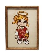 Embroidered Framed Girl Halo holding a Baseball  Saint Paul Saints Baseb... - $450.21 MXN