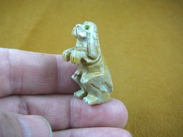 (Y-DOG-HO-ST-8) tan HOUND DOG hunting small stone carving SOAPSTONE I lo... - $8.59